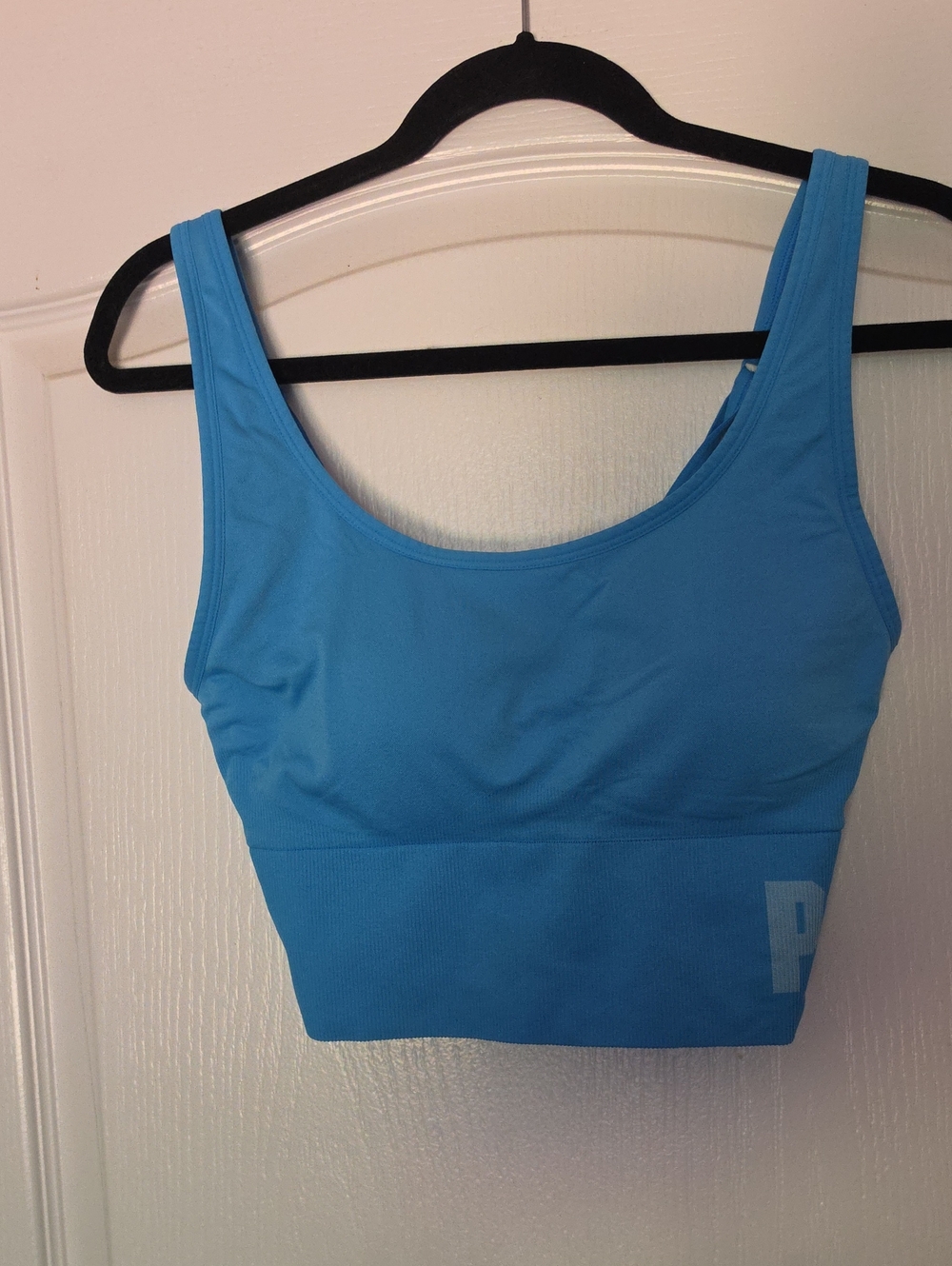 Blue Scoop-Neck Sports Bralette